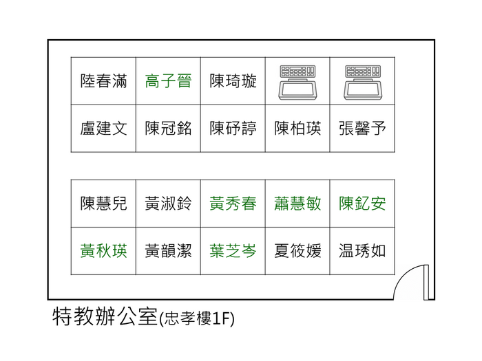特教辦公室(忠孝樓1F)